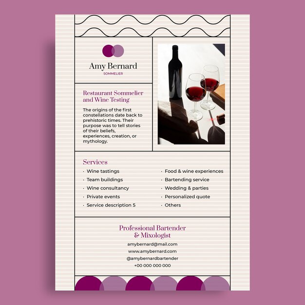 Modern duotone sommelier flyer