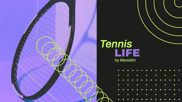 Free vector modern duotone tennis channel youtube channel art