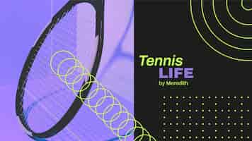 Vettore gratuito canale di tennis moderno a due tonalità canale youtube art
