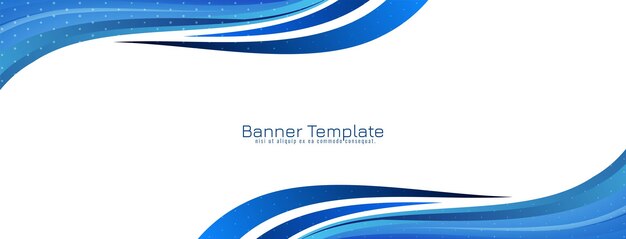 Modern dynamic blue wave style design banner template vector