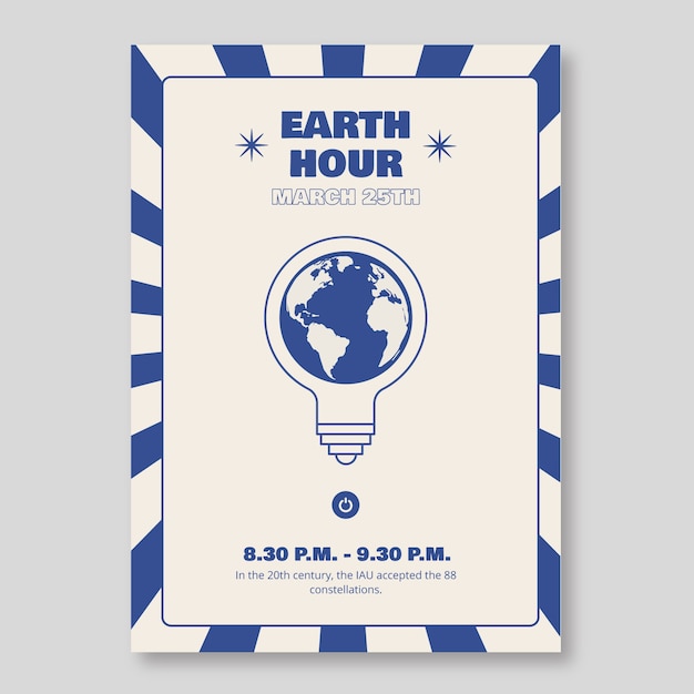modern earth hour poster