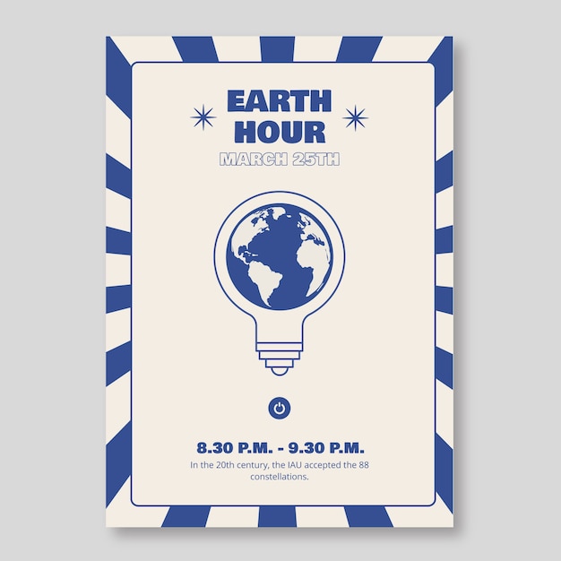 Modern earth hour poster