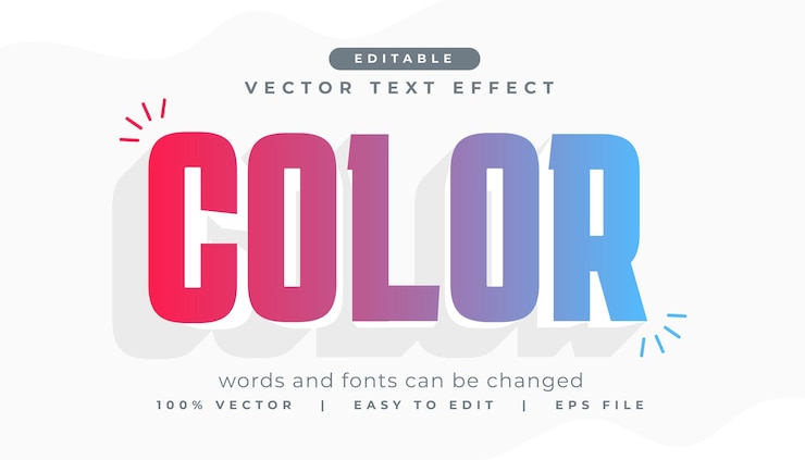 Free Vector modern and editable color lettering text effect