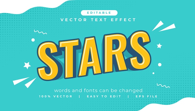 modern and editable stars font text effect