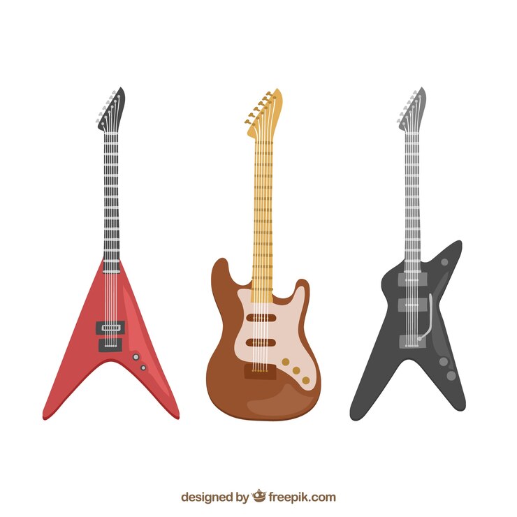 Free Vector modern electric guitar collection