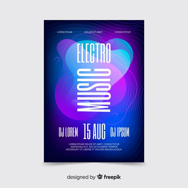 Modern electronic music poster template