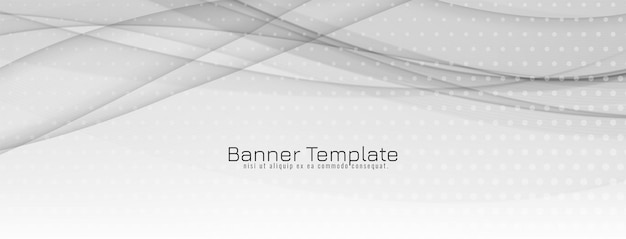 Design moderno ed elegante del banner ondulato grigio e bianco