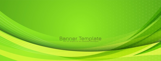Современный элегантный зеленый волна стиль дизайн баннера шаблон вектор