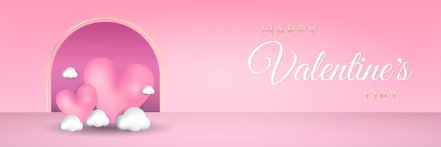 Modern and elegant valentines day banner