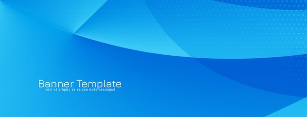 Modern elegant wave style blue color banner design