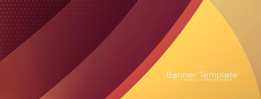 modern elegant wave style red and yellow color banner design
