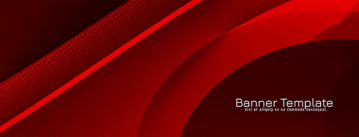 Free Vector modern elegant wave style red color banner design