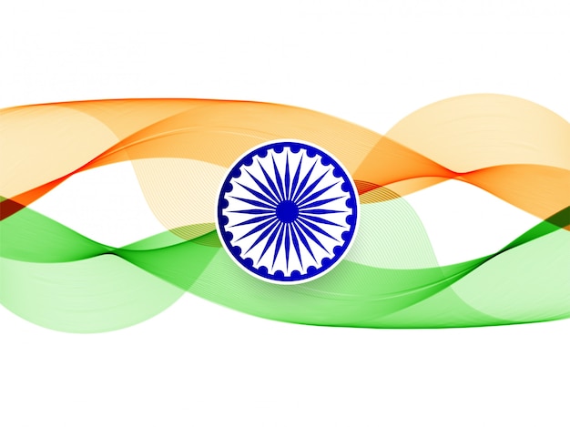 Free vector modern elegant wavy indian flag background