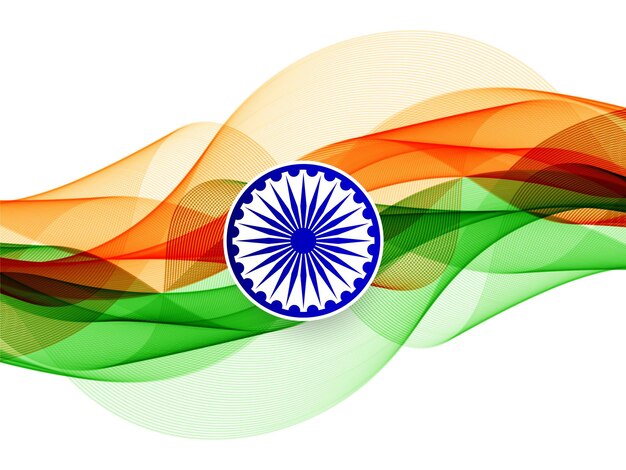 Modern elegant wavy Indian flag