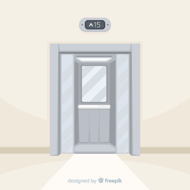 Free vector modern elevator with flat design