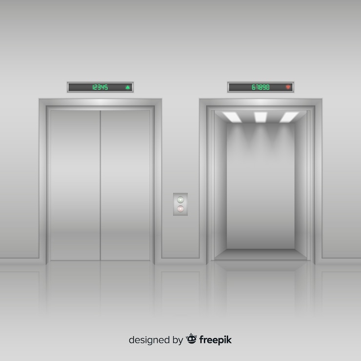 Free Vector modern elevator with realistic design