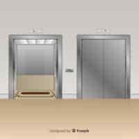 Free vector modern elevator with realistic design