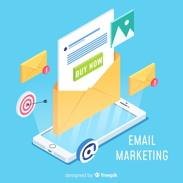 Vettore gratuito moderno concetto di email marketing