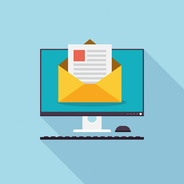 Modern email marketing technology illustration