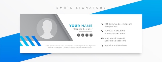 ソーシャル メディア プロファイル デザインの最新の電子メール署名カード テンプレート