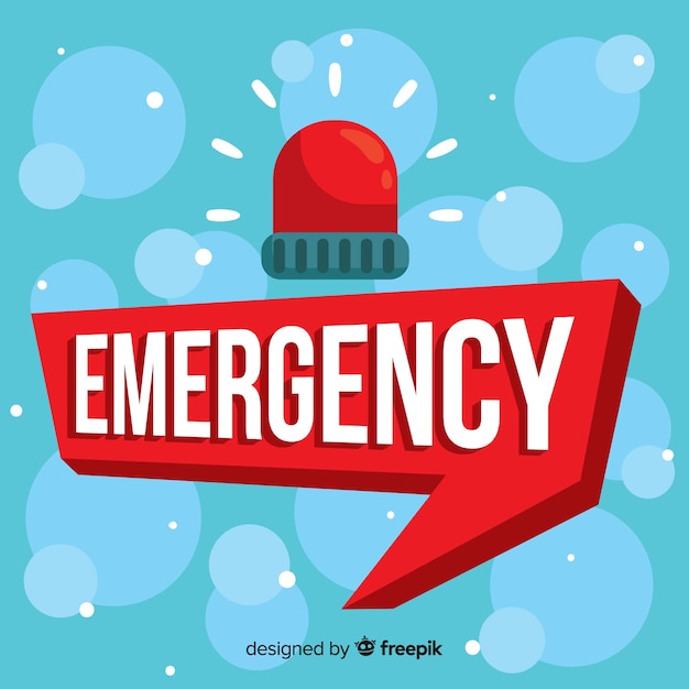 Modern emergency word concept with flat design