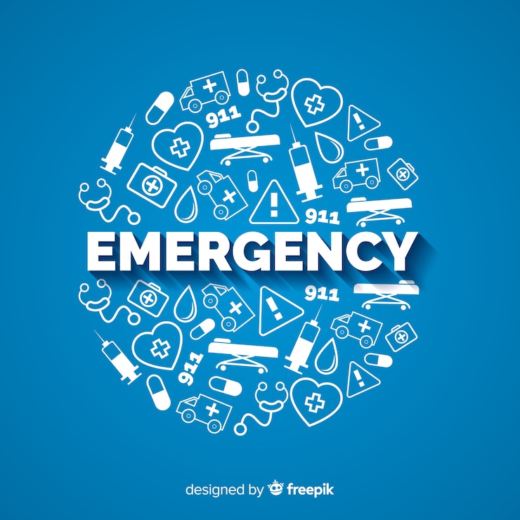 Free Vector modern emergency word concept with flat design