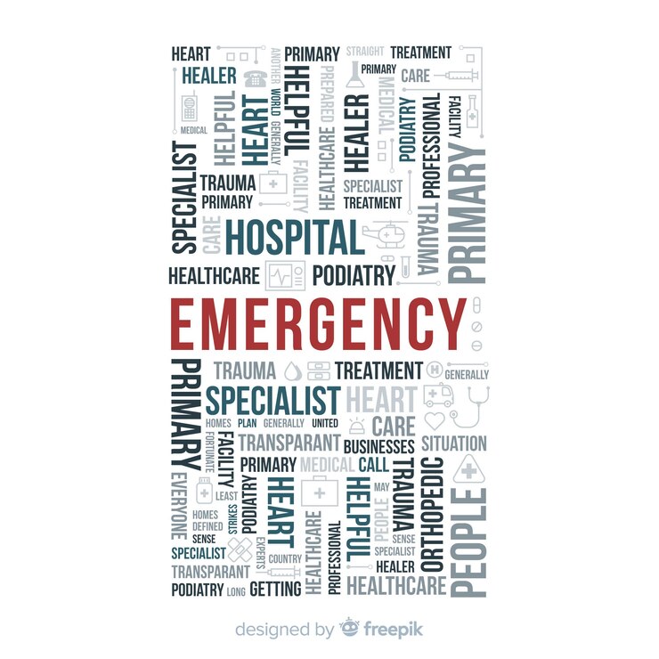 Free Vector modern emergency word concept with flat design