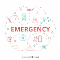 Free vector modern emergency word concept with flat design