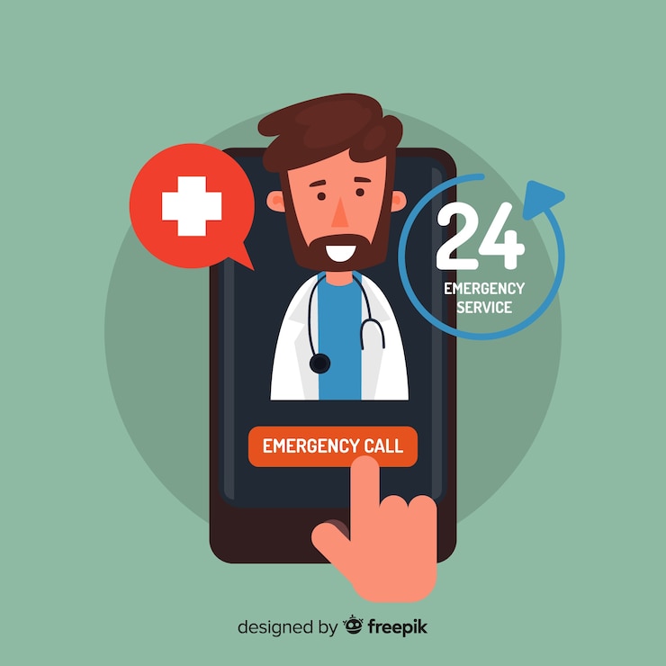 Free Vector modern emergency word concept with flat design