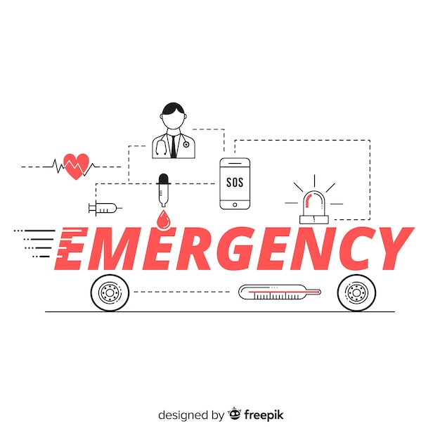 Modern emergency word concept with flat design