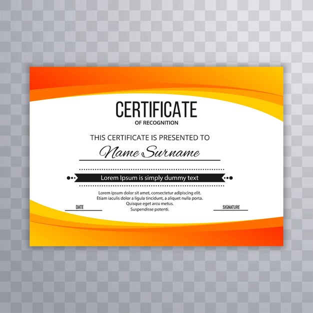 Modern employee of the month certificate wave design