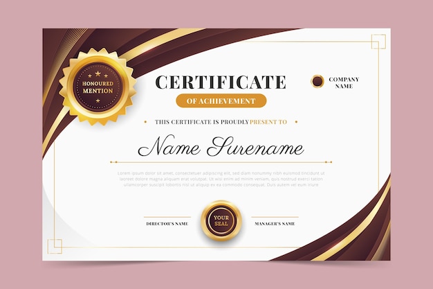 Free vector modern employee of the month certificate
