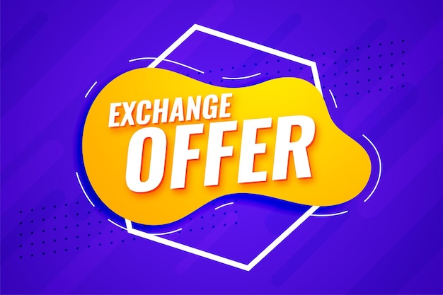 Free vector modern exchange offer business banner design