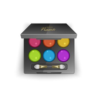 スモーキーアイのためのモダンなアイシャドウパレット 3dイラスト 化粧品の上面図 プレミアムベクター スモーキーアイのためのモダンなアイシャドウパレット 3dイラスト 化粧品の上面図 プレミアムベクター