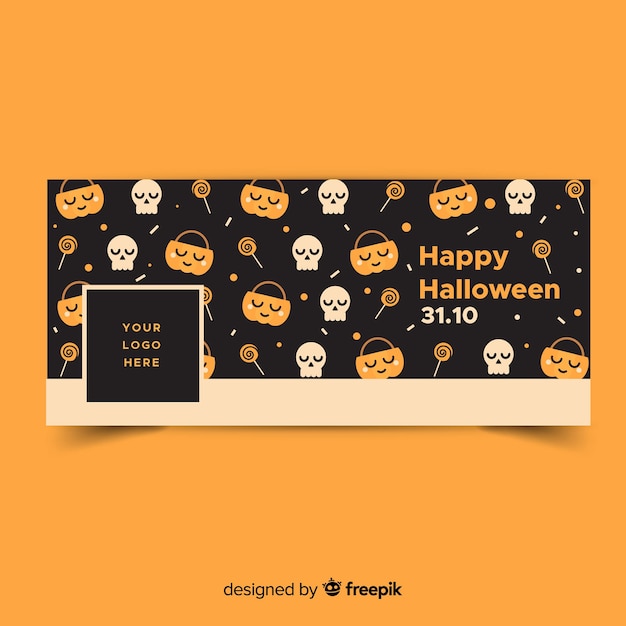 Современный баннер facebook с дизайном хэллоуина