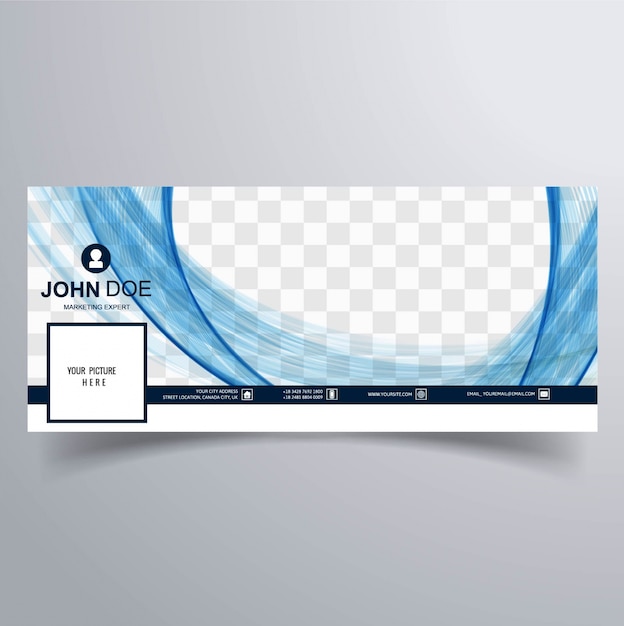 Free vector modern facebook timeline banner with wavy shapes