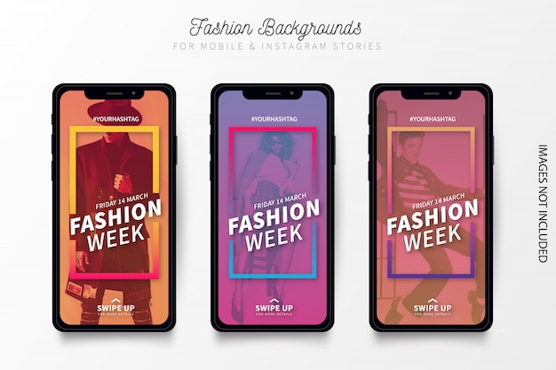 Modern fashion week banner for instagram stories