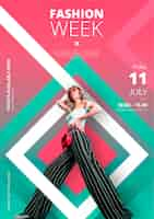 Free vector modern fashion week poster template