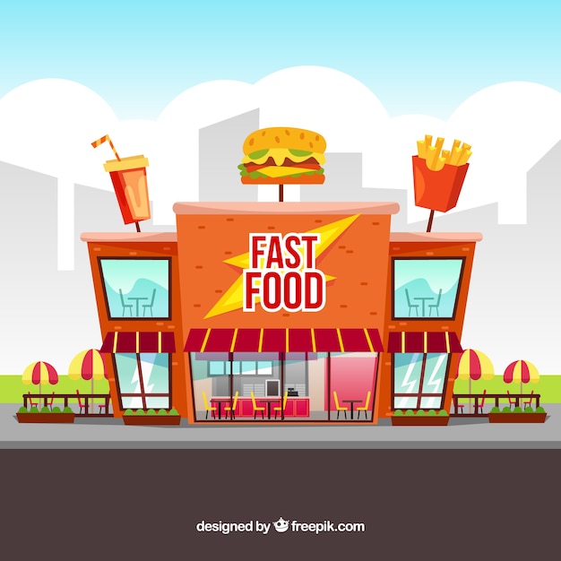 Free vector modern fast food composition