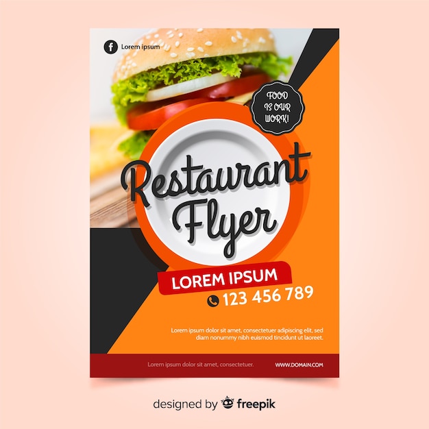 Free vector modern fast food restaurant flyer template