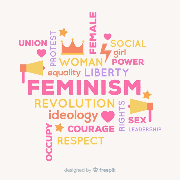 Modern feminism concept with flat design