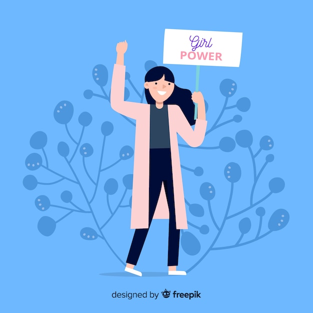 Free vector modern feminism concept with flat design