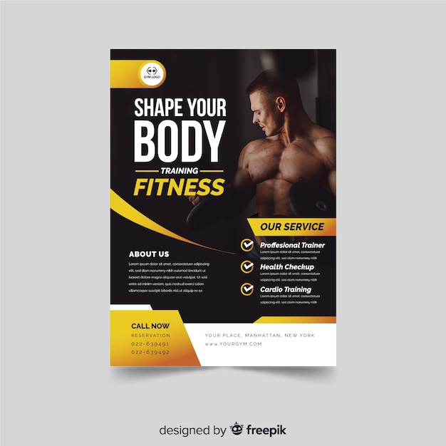 Modern fitness flyer template