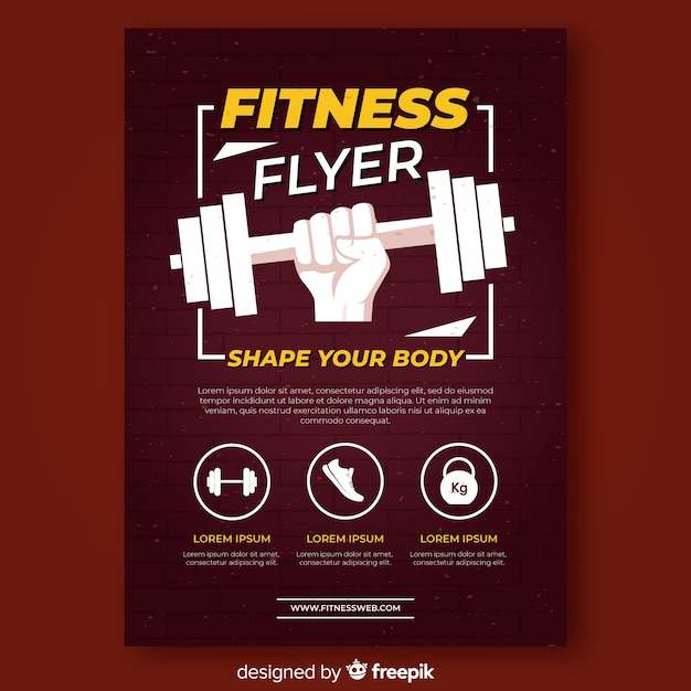 Modern fitness flyer template