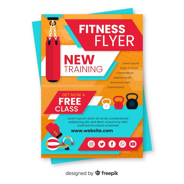 Modern fitness flyer template