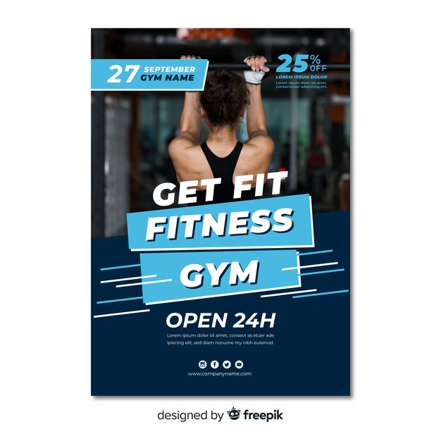 Modern fitness flyer template