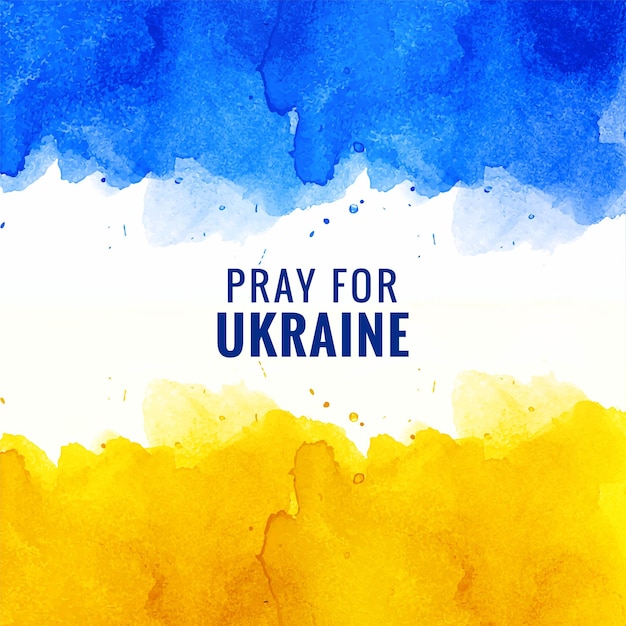 Modern flag theme pray for ukraine text texture background Free Vector
