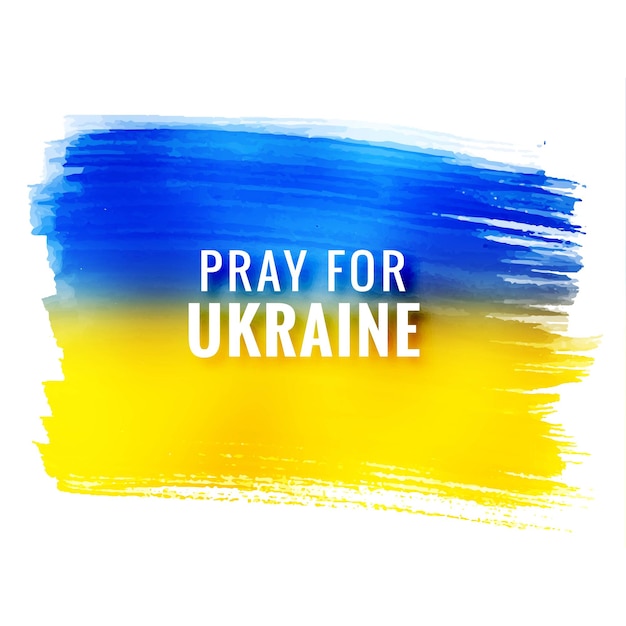 現代の旗のテーマは、ブラシストロークのデザインでウクライナのために祈る