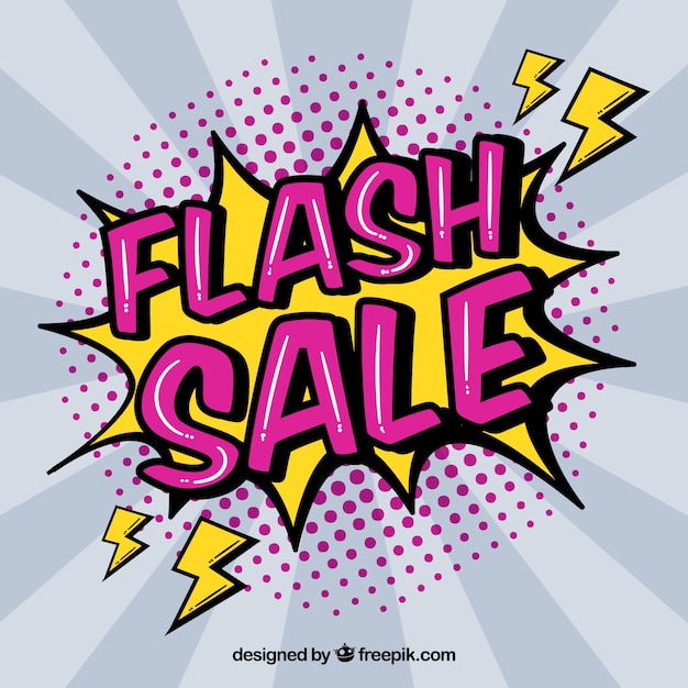 Free vector modern flash sale design in comic style