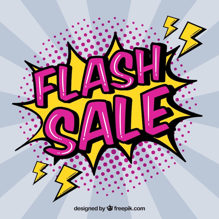 Free Vector modern flash sale design in comic style